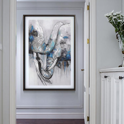 Elephant Parents Framed Wall Art Print 80*120cm