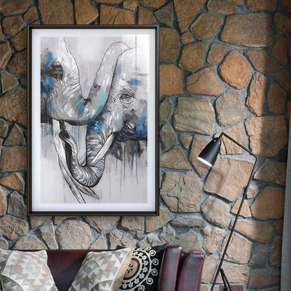 Elephant Parents Framed Wall Art Print 80*120cm
