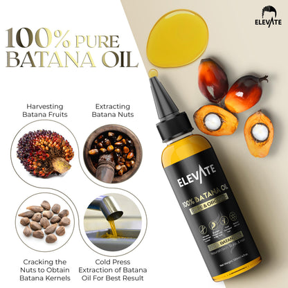 Elevate Batana Oil for Hair Growth – 100% Pure, Cold-Pressed Honduran Oil | 4 Fl Oz