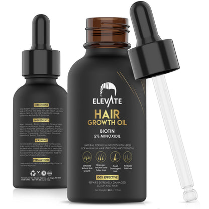 Elevate Hair Regrowth Treatment 5% Minoxidil with Biotin Serum – Thicker, Fuller Hair for Men & Women