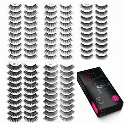 Eliace Eyelashes – 50 Pairs, 5 Styles | Luxurious Faux Mink, Natural Look