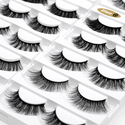 Eliace False Eyelashes | Natural Cat Eye Wispy 6D Mink, 30 Pairs, 10 Styles