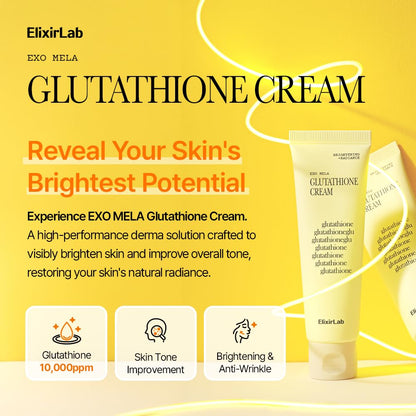 elixirlab Glutathione Cream 10,000ppm – Brightening Moisturizer with Niacinamide & Cica Exosome | 1.76 oz