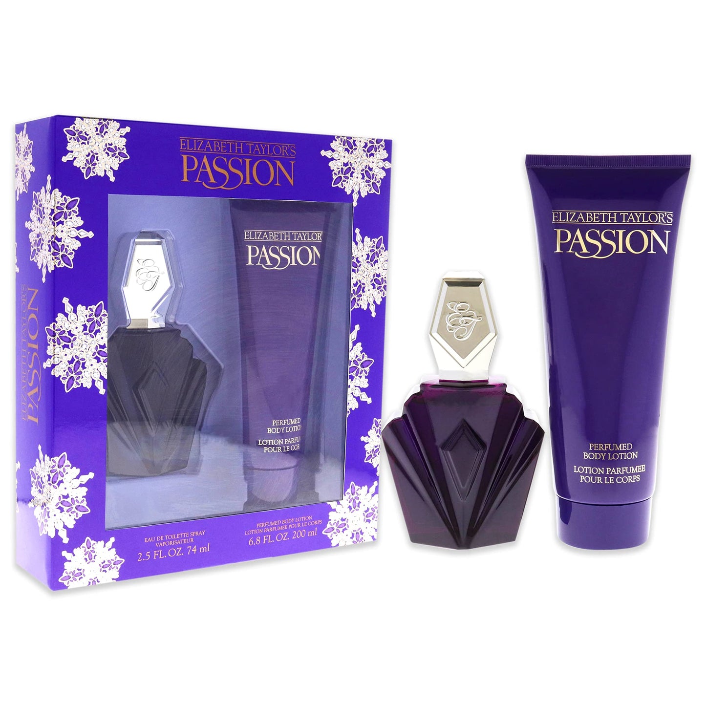 Elizabeth Taylor Passion Gift Set for Women – Perfume EDT 2.5 oz + Body Lotion 6.8 oz