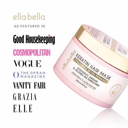 ELLA BELLA Keratin Hair Mask – Deep Conditioning for Dry, Damaged & Color-Treated Hair