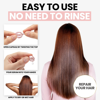 ELLA BELLA Keratin Hair Serum – Argan Oil & Vitamins A,E,B5 – Anti-Frizz & Night Repair