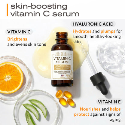 Ella & Eden Vitamin C Serum for Face – Hydrating, Brightening, Fragrance-Free (1 Fl Oz)