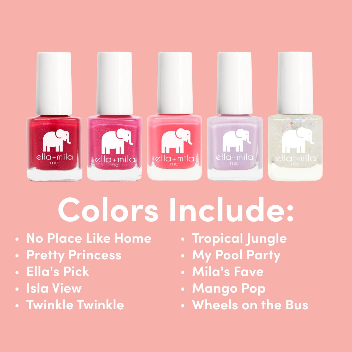 ella+mila Professional Nail Polish Set – 10 Quick-Dry, Vegan & Non-Toxic, 0.24 fl oz Each