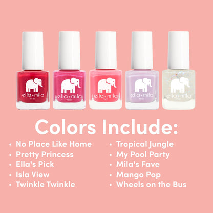 ella+mila Professional Nail Polish Set – 10 Quick-Dry, Vegan & Non-Toxic, 0.24 fl oz Each