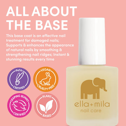 ella+mila Ridge Filler Base Coat Nail Polish – Smoothing Nail Treatment & Long-Lasting Ridge Filler