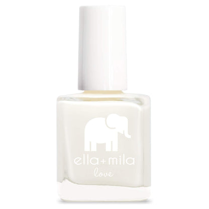 ella+mila Pure Love Quick-Dry White Nail Polish – Long-Lasting & Chip-Resistant, 0.45 oz