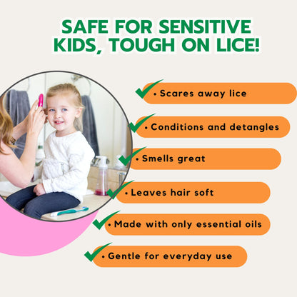 Ella’s Kids Shield & Shine Spray – Gentle Lice Deterrent & Detangling Hair Oil