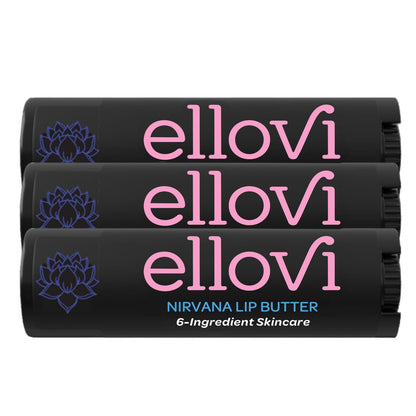 Ellovi Nirvana Lip Butter 3-Pack – Pure 6-Ingredient Vegan Lip Care