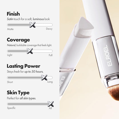 ELROEL BLANC Cover Stick V – Color-Changing Foundation with Detachable Brush