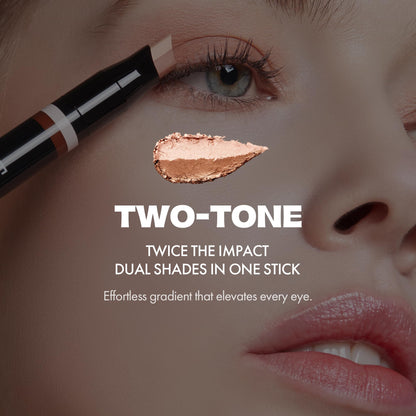 ELROEL Blanc Double Shadow Stick - 48HR Dual-Tone Eye Shadow Pencil in Popping-Candy