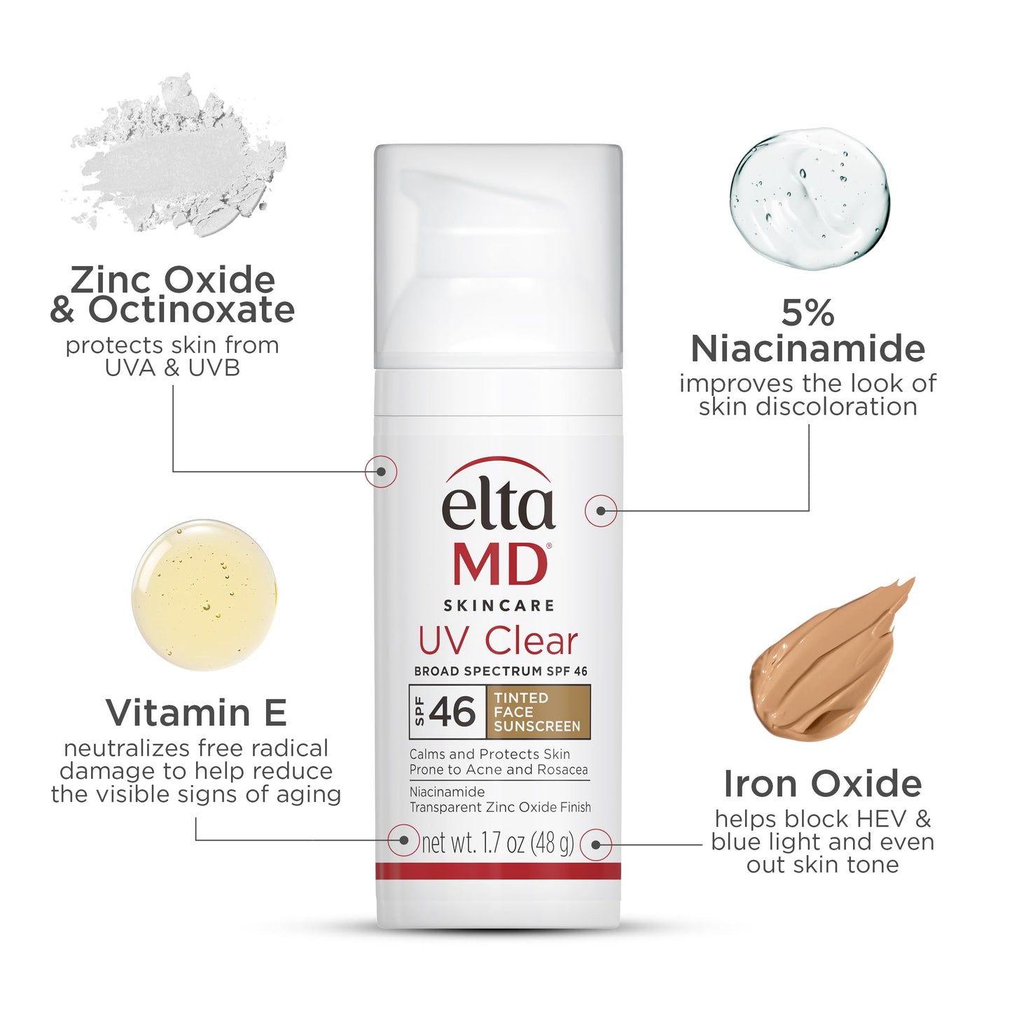 EltaMD UV Clear Tinted Face Sunscreen SPF 46 — Oil-Free, Zinc Oxide, Dermatologist Recommended