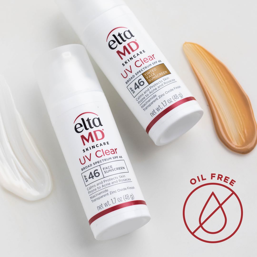 EltaMD UV Clear Tinted Face Sunscreen SPF 46 — Oil-Free, Zinc Oxide, Dermatologist Recommended