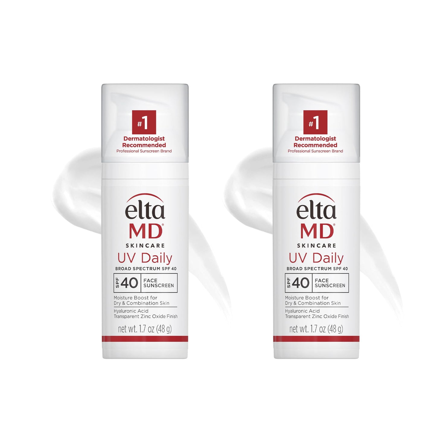 EltaMD UV Daily SPF 40 Face Sunscreen Moisturizer with Zinc Oxide, 1.7 oz Pump (Pack of 2)