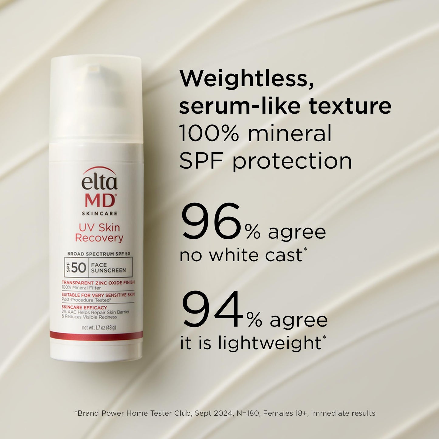 EltaMD UV Skin Recovery SPF 50 – All Mineral Zinc Oxide Sunscreen for Sensitive Skin