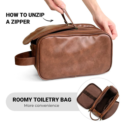 Elviros Travel Toiletry Bag for Men — Waterproof Shaving Dopp Kit & Organizer