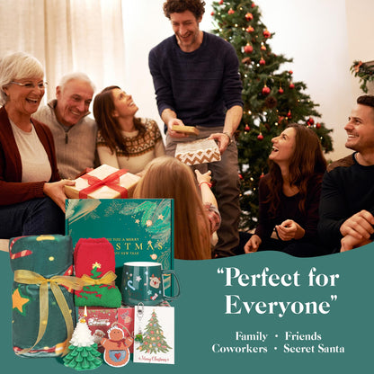 Elysirise Christmas Gifts Basket for Women 2025 – Ready-to-Gift Holiday Gift Set with Blanket, Santa Mug, Socks