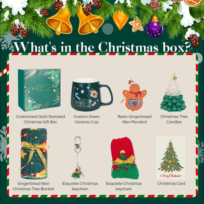 Elysirise Christmas Gifts Basket for Women 2025 – Ready-to-Gift Holiday Gift Set with Blanket, Santa Mug, Socks