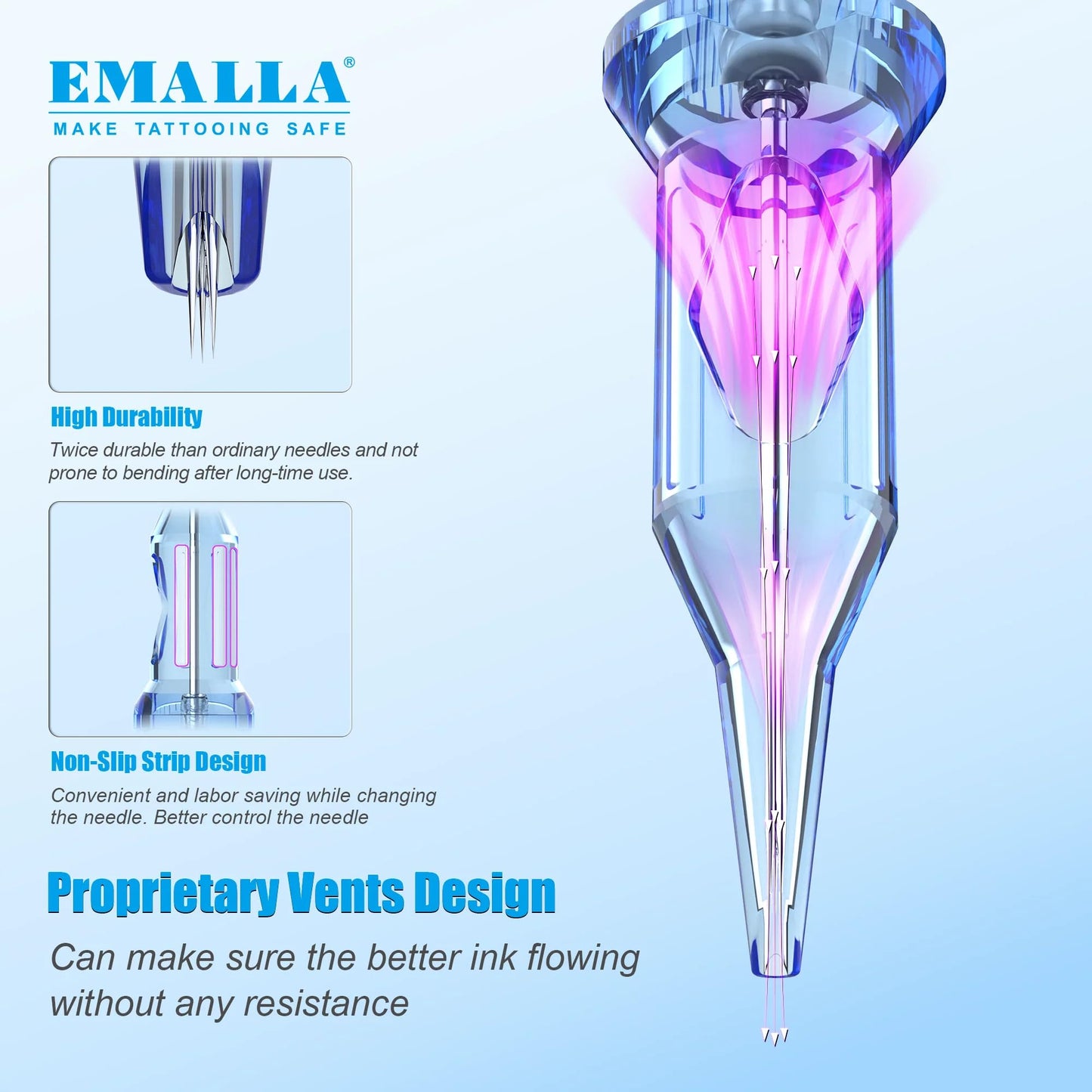 Emalla Eliot Tattoo Cartridge Needles – 20Pcs #10 Standard Round Liner 1003RLL