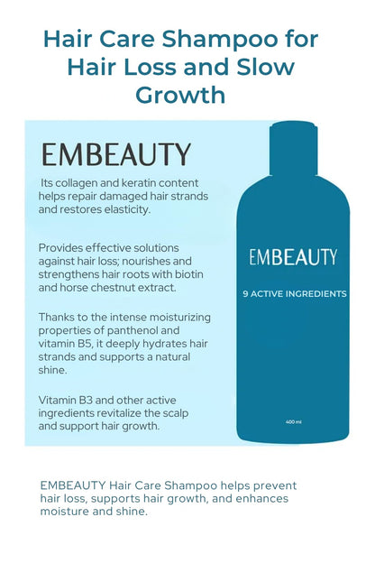 Embeauty Collagen & Keratin Strengthening Shampoo – Sulfate-Free, Paraben-Free, 400 ml