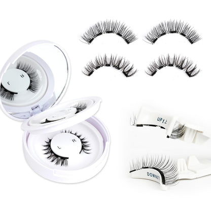 EMEDA Natural Look Magnetic Eyelashes Kit – 2 Reusable Pairs with Applicator & Mirror | No Glue Needed