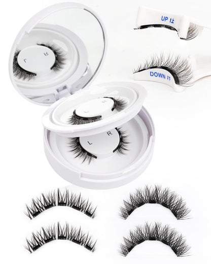 EMEDA Natural Look Magnetic Eyelashes Kit – 2 Pairs, Reusable, No Glue