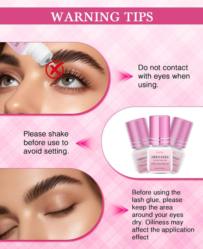 EMEDA Sensitive Lash Cluster Glue Kit – DIY Lash Clusters, 3S Dry Time, 2-Week Waterproof Hold