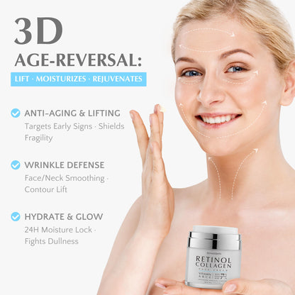 EnaSkin Retinol Collagen Face Cream – 2% Retinol, 7% Hyaluronic Acid, Day/Night Anti-Aging Moisturizer, 1.7 oz