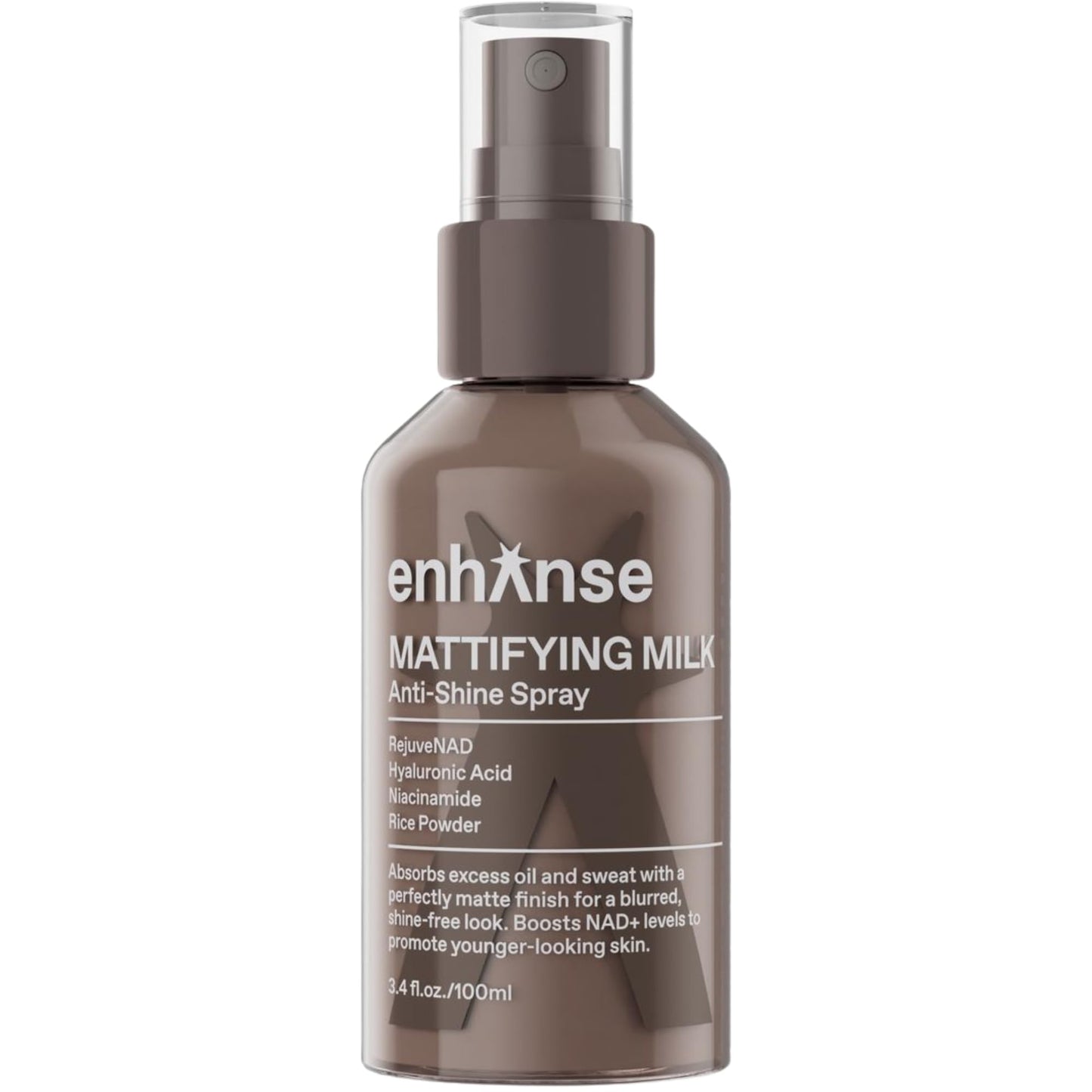 ENHANSE Mattifying Milk Anti Shine Spray for Men – Hydration, Rice Powder, RejuveNAD, 3.4 fl oz