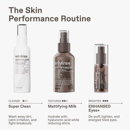 ENHANSE Mattifying Milk Anti Shine Spray for Men – Hydration, Rice Powder, RejuveNAD, 3.4 fl oz