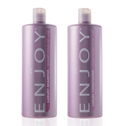 Enjoy Luxury Shampoo & Conditioner – Frizz Control, Sulfate-Free for Thick, Curly or Coarse Hair (33.8 fl oz)