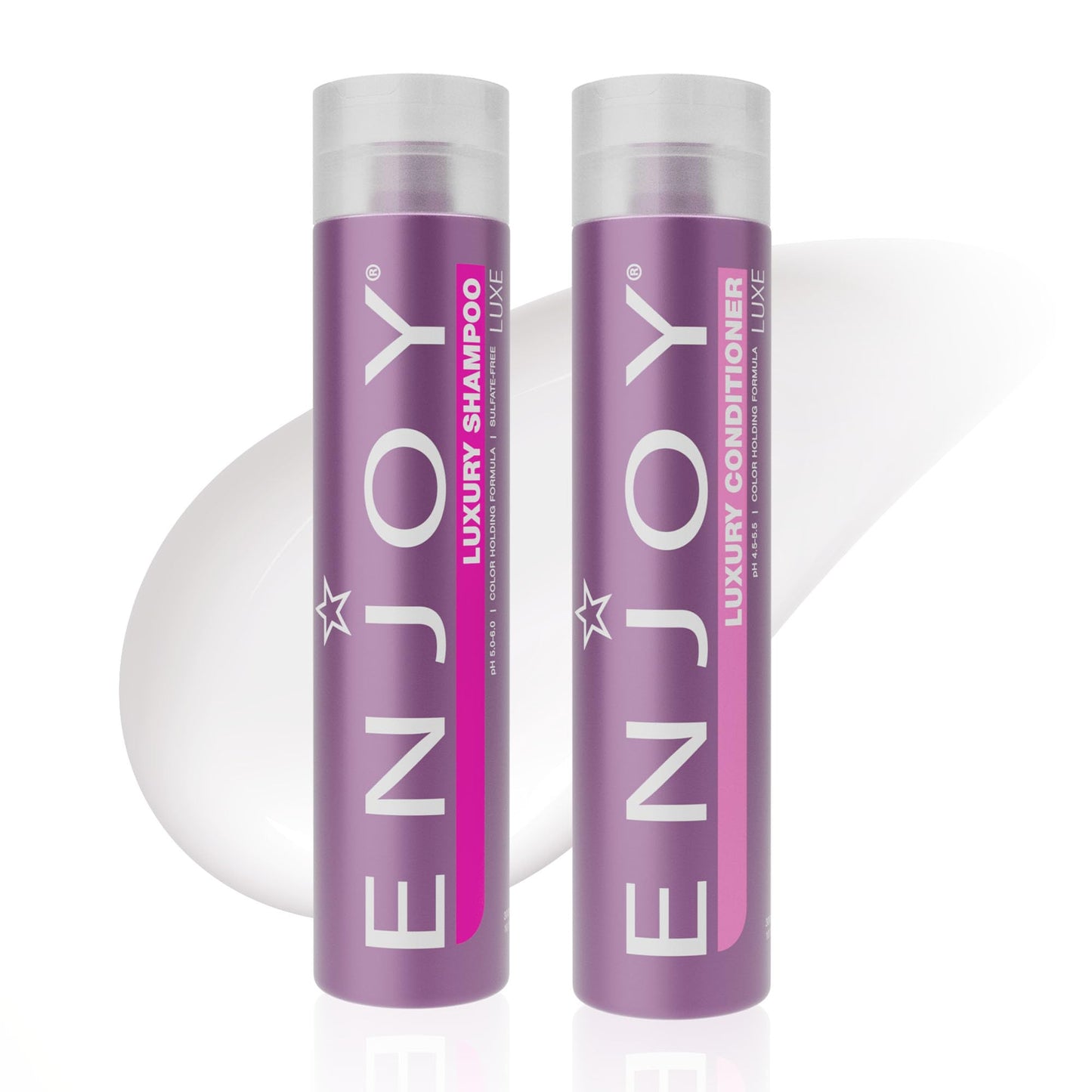 Enjoy Luxury Shampoo & Conditioner – Frizz Control, Moisture for Thick Curly Hair (Sulfate-Free, 10.1 Fl Oz)