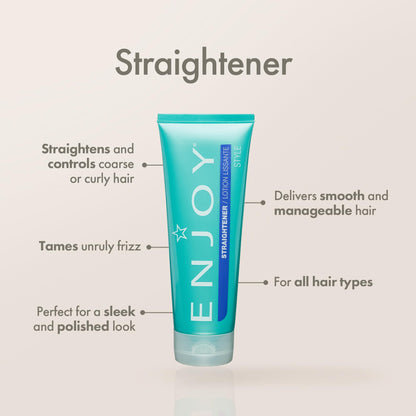 ENJOY Straightener 8 Oz – Hair Styling Cream for All Hair Types, Smooth, Straight & Soft