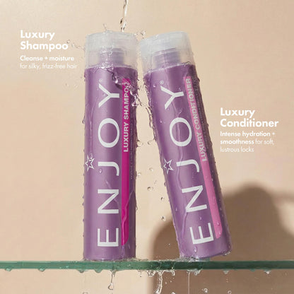 Enjoy Luxury Shampoo & Conditioner – Frizz Control, Moisture for Thick Curly Hair (Sulfate-Free, 10.1 Fl Oz)