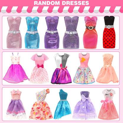 ENOCHT 51 PCS Doll Clothes & Accessories for 11.5-inch Dolls – Dresses, Swimwear, Shoes & Hangers
