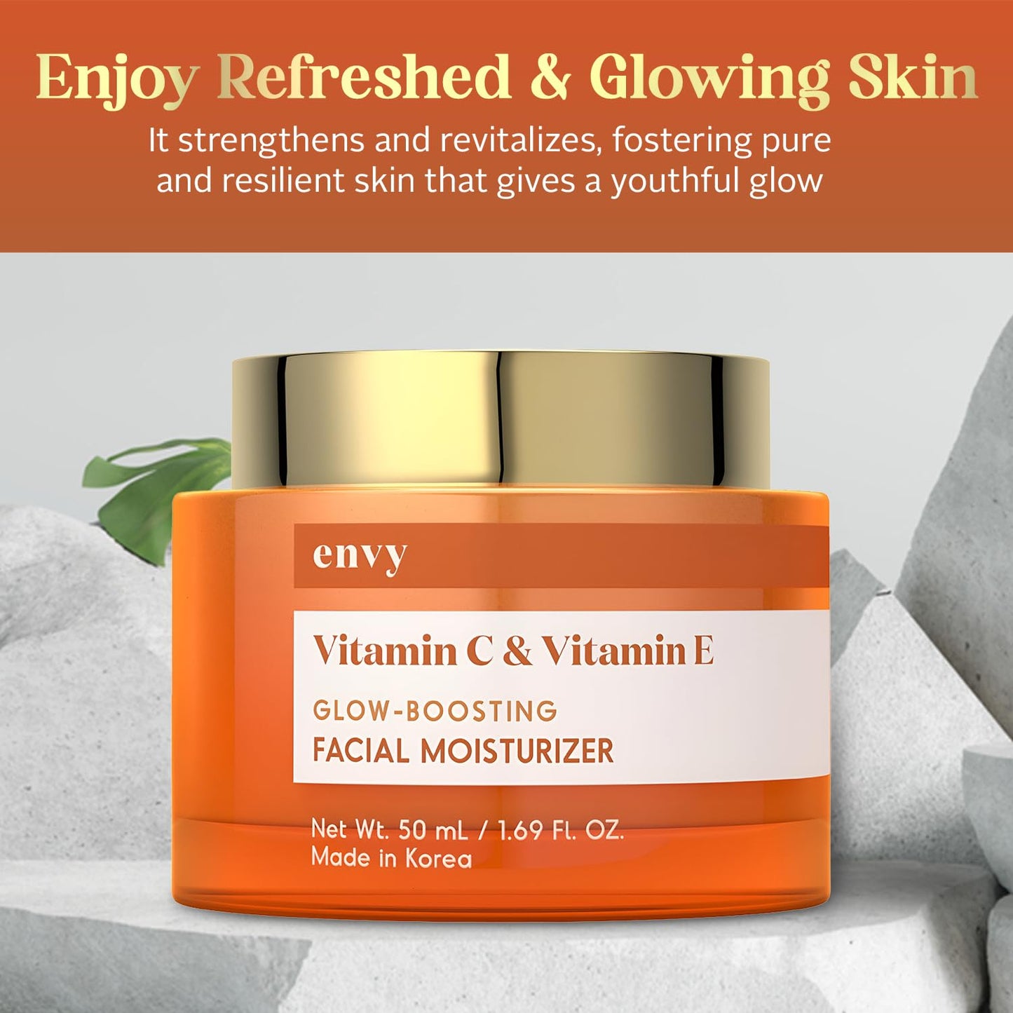 Envy Vitamin C & Vitamin E Face Moisturizer Cream — Hydrating Anti-Aging for All Skin Types (1.69 oz)