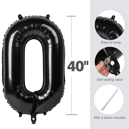 Enyeopd 9th Birthday Balloons – 40 Inch Black Number 9 for Any Age