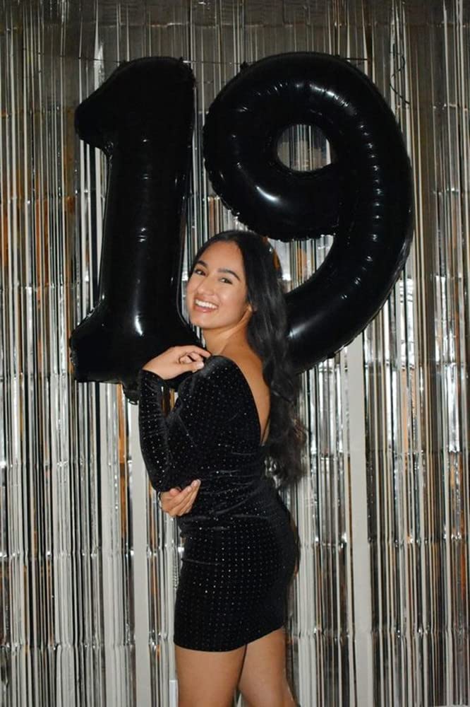 Enyeopd 9th Birthday Balloons – 40 Inch Black Number 9 for Any Age