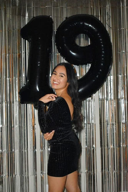 Enyeopd 9th Birthday Balloons – 40 Inch Black Number 9 for Any Age
