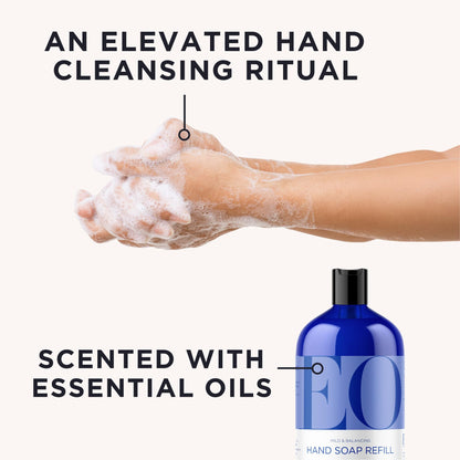 EO French Lavender Liquid Hand Soap Refill — 32 oz x 2, Organic Plant-Based Cleanser with Essential Oils