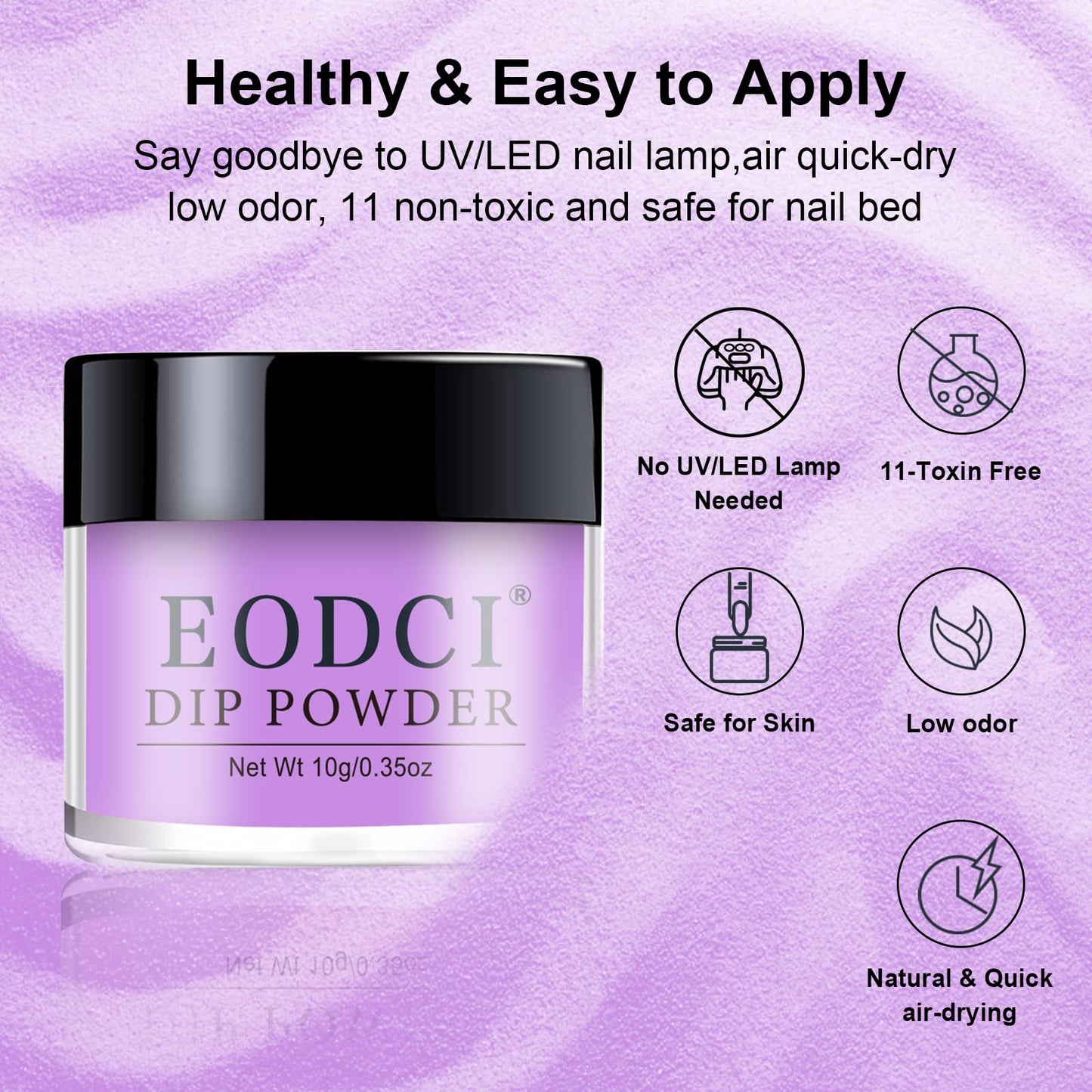 EODCI 31 Pcs Dip Powder Nail Kit – 20 Colors, No Lamp Needed, Top/Base Coat & Activator