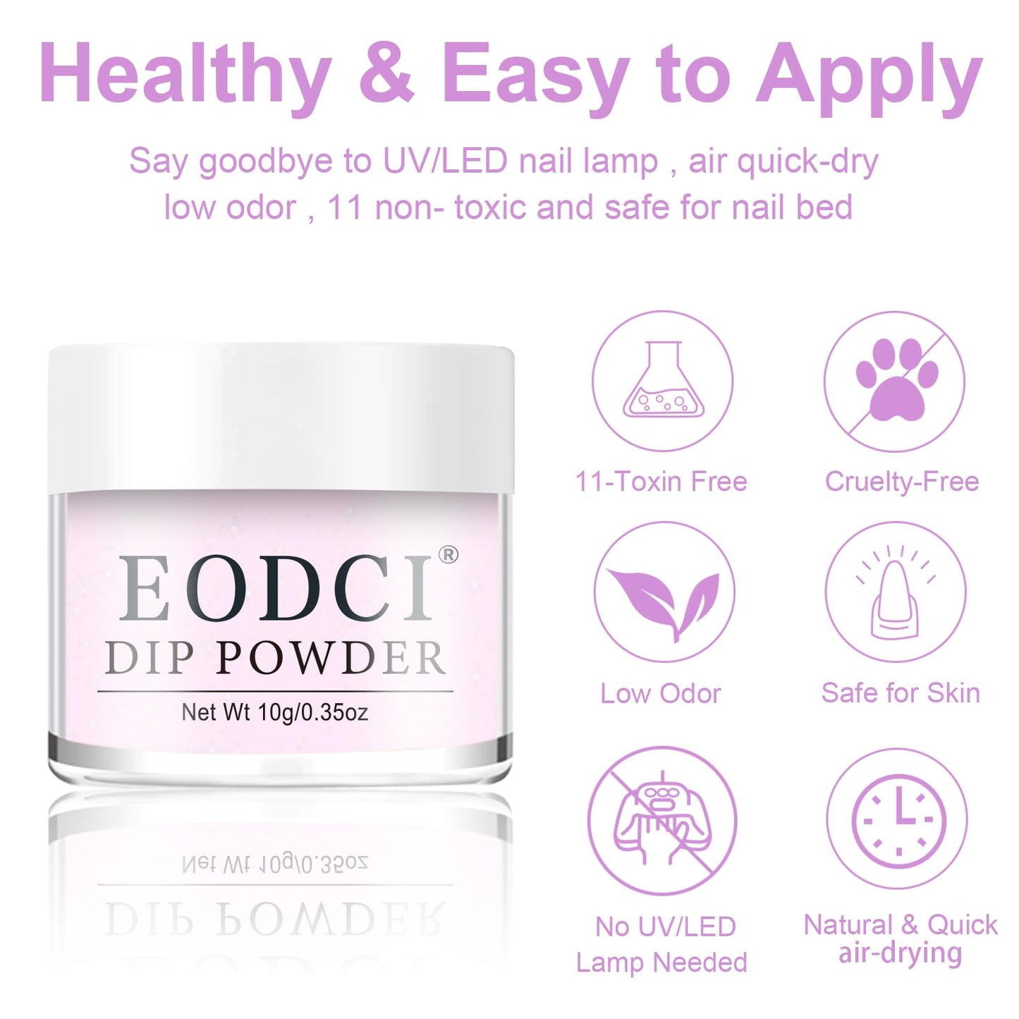 eodci 12-Pcs Dip Powder Nail Kit Starter – 6 Jelly Nude Pink Colors with Base, Top Coat, Activator & Brush Saver