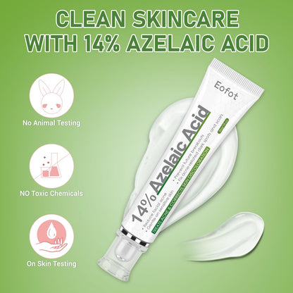 Eofot 14% Azelaic Acid Cream – Clearer-Looking Pores, Even Tone, Gentle Formula | 1 Fl Oz