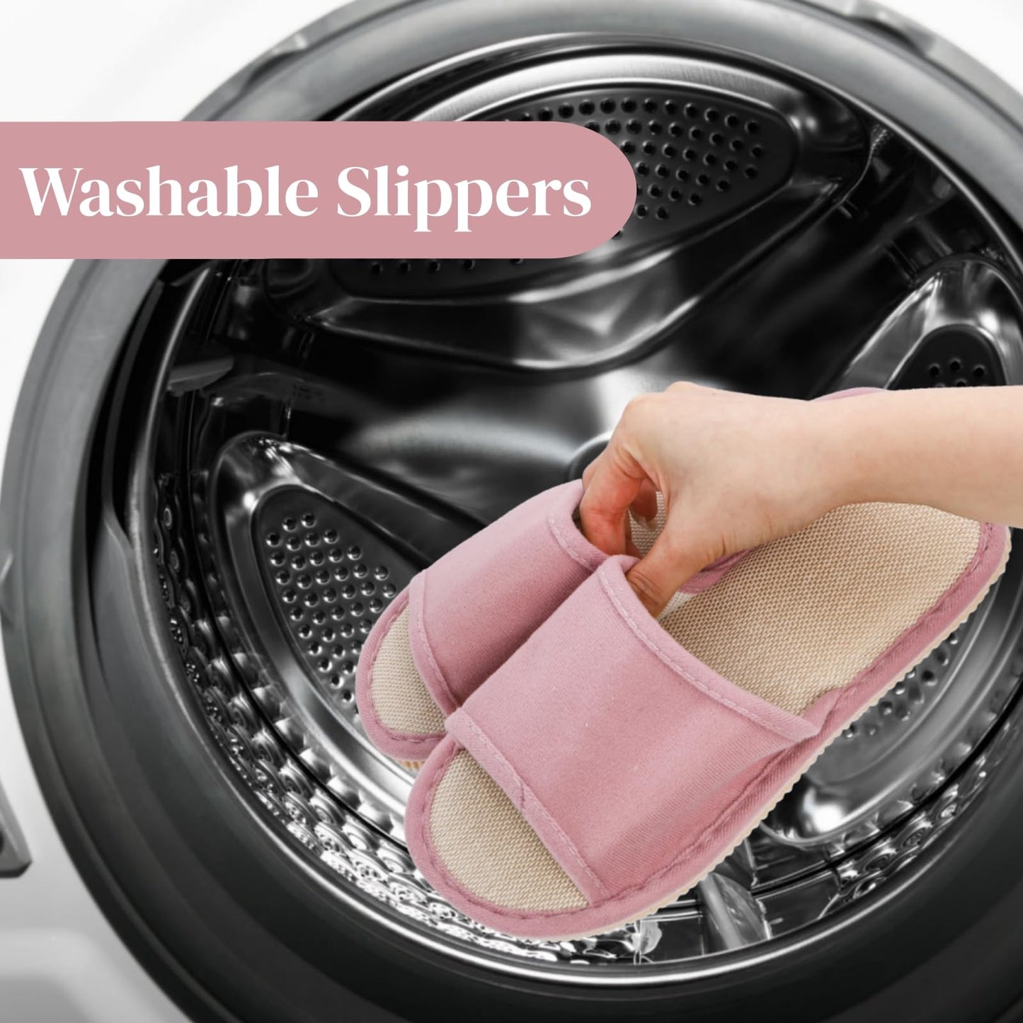 Eorbow 10 Pack Washable House Slippers – Non-Slip Open-Toe Slippers for Guests