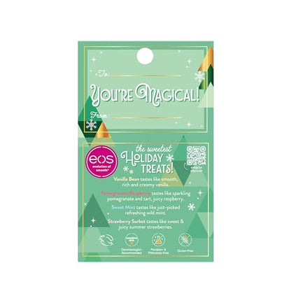 EOS Limited Edition Holiday Lip Balm Gift Set – Raspberry Cloud & Blackberry Bellini, 0.14 oz x 2, All-Day Moisture, Sensitive Skin, Clear