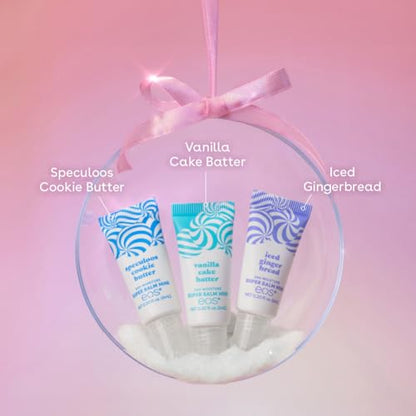 EOS Holiday 24H Mini Super Balm Set — Speculoos, Gingerbread, Vanilla Cake Batter (3 x 0.20 oz)